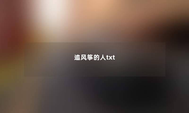 追风筝的人txt 追风筝的人txt