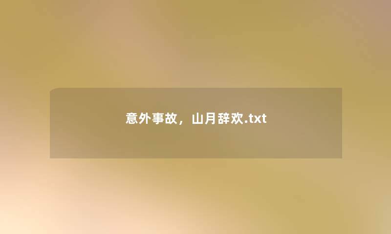 意外事故,山月辞欢.txt 意外事故,山月辞欢.txt