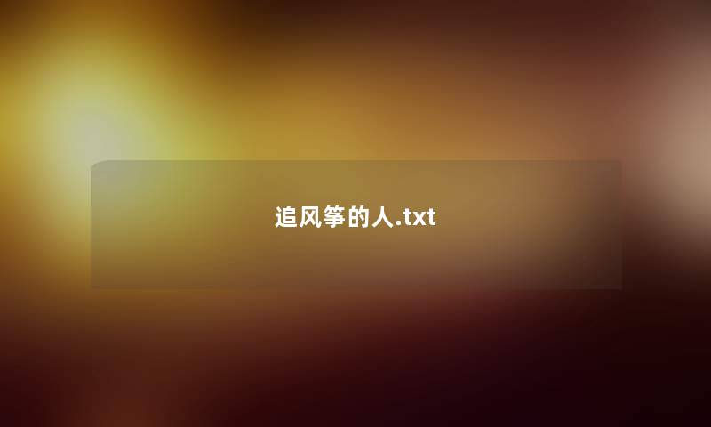 追风筝的人.txt 追风筝的人.txt