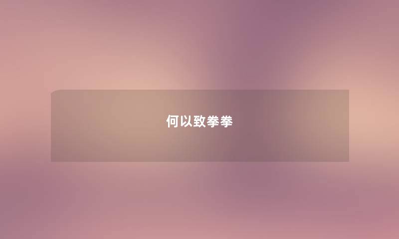 何以致拳拳 何以致拳拳